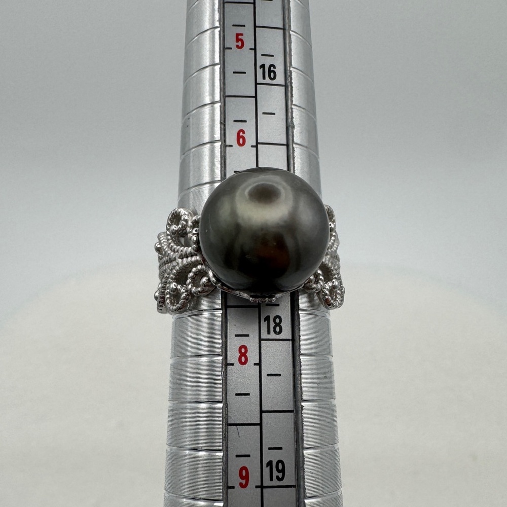 Stamped S925 Sterling Silver Tahitian Pearl Ring